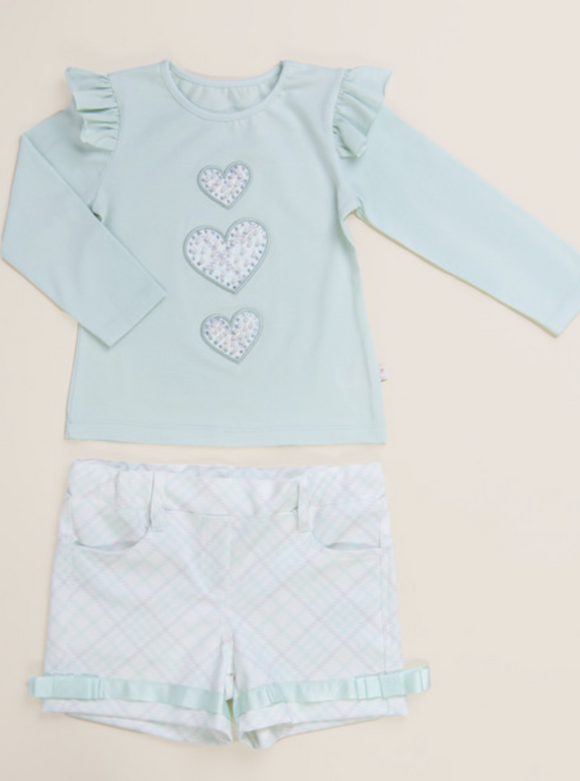 Caramelo kids mint shorts set 08231807