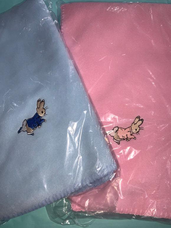 Peter rabbit blanket pink or blue G418