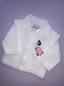 White Jemima puddleduck   cardigan   G225