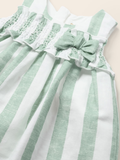 Mayoral linen stripped dress and nappy cover      02231435