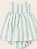 Mayoral linen stripped dress and nappy cover      02231435